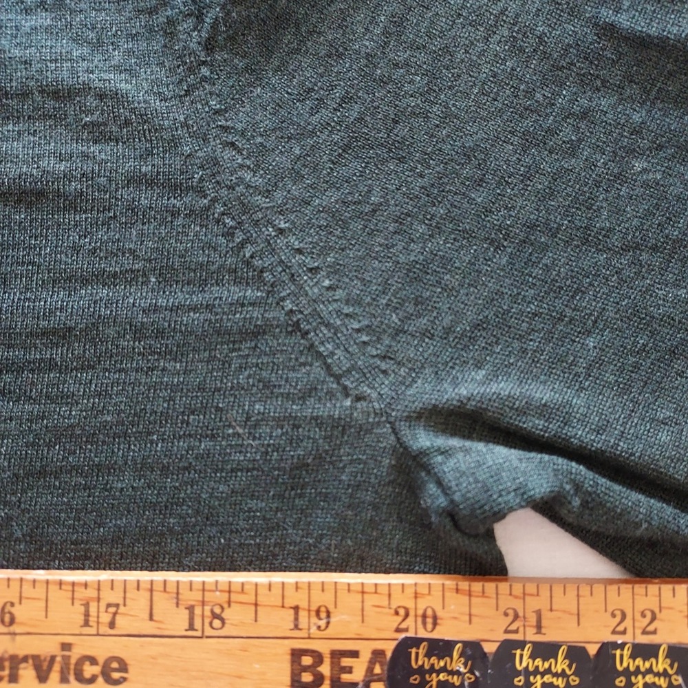 Gap Womens XL Extra Fine Merino Wool Crewneck Sweater Olive Green Lightweight - Picture 3 of 7